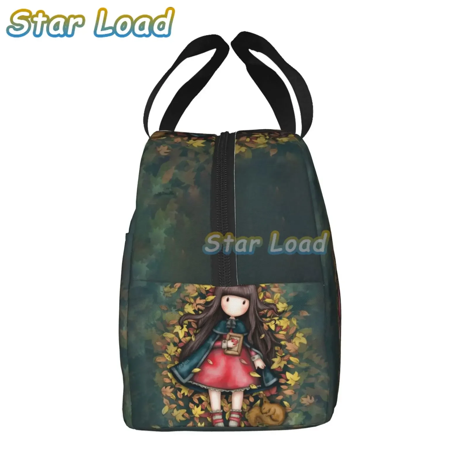 Santoro Gorjuss Doll Insulated Lunch Tote Bag for Women Cartoon Girl Portable Cooler Thermal Food Lunch Box Work School Travel