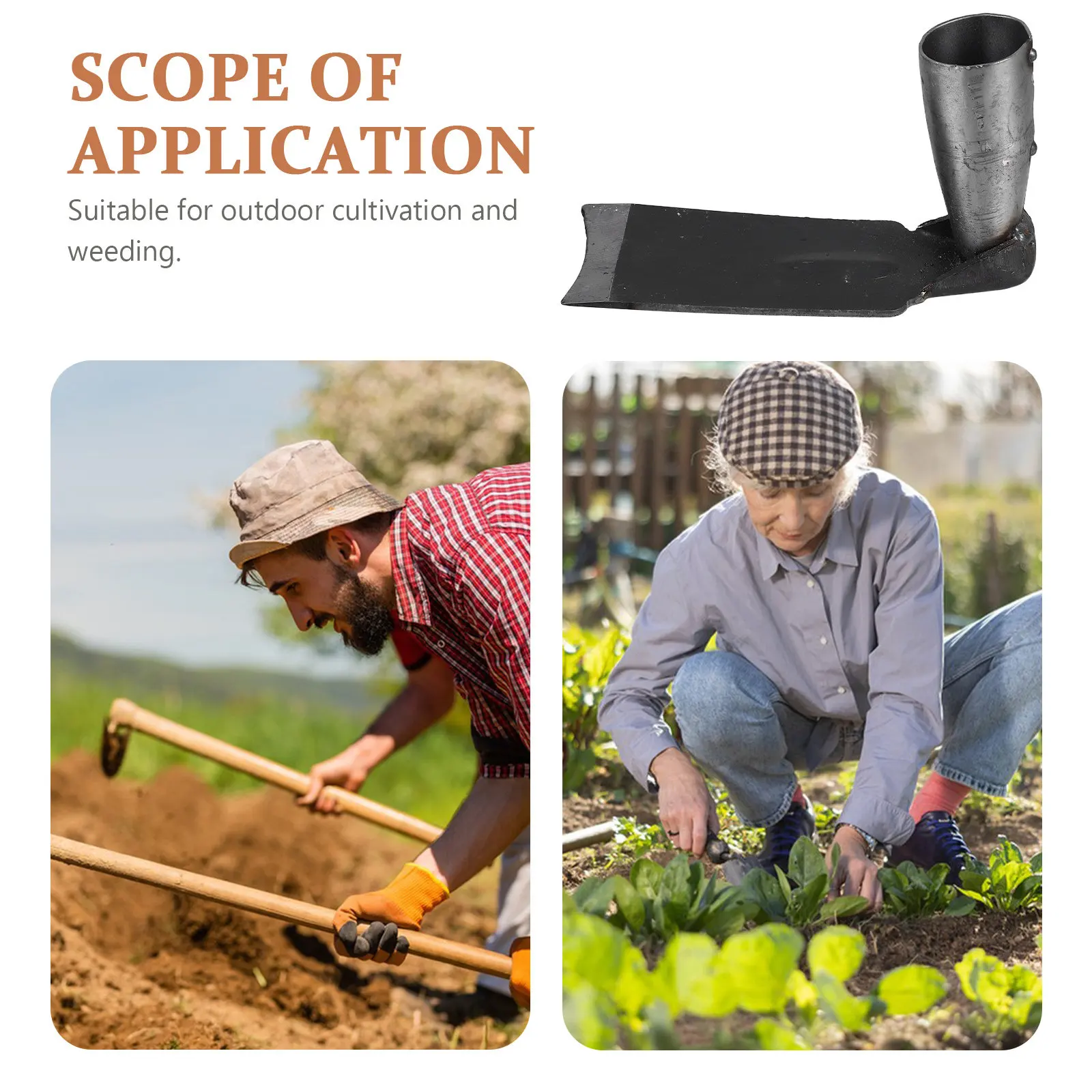 Heavy Duty Farm Hoe Head Replacement Garden Tool for Tilling Digging Weeding Planting Agricultural Soil Loosening Tool