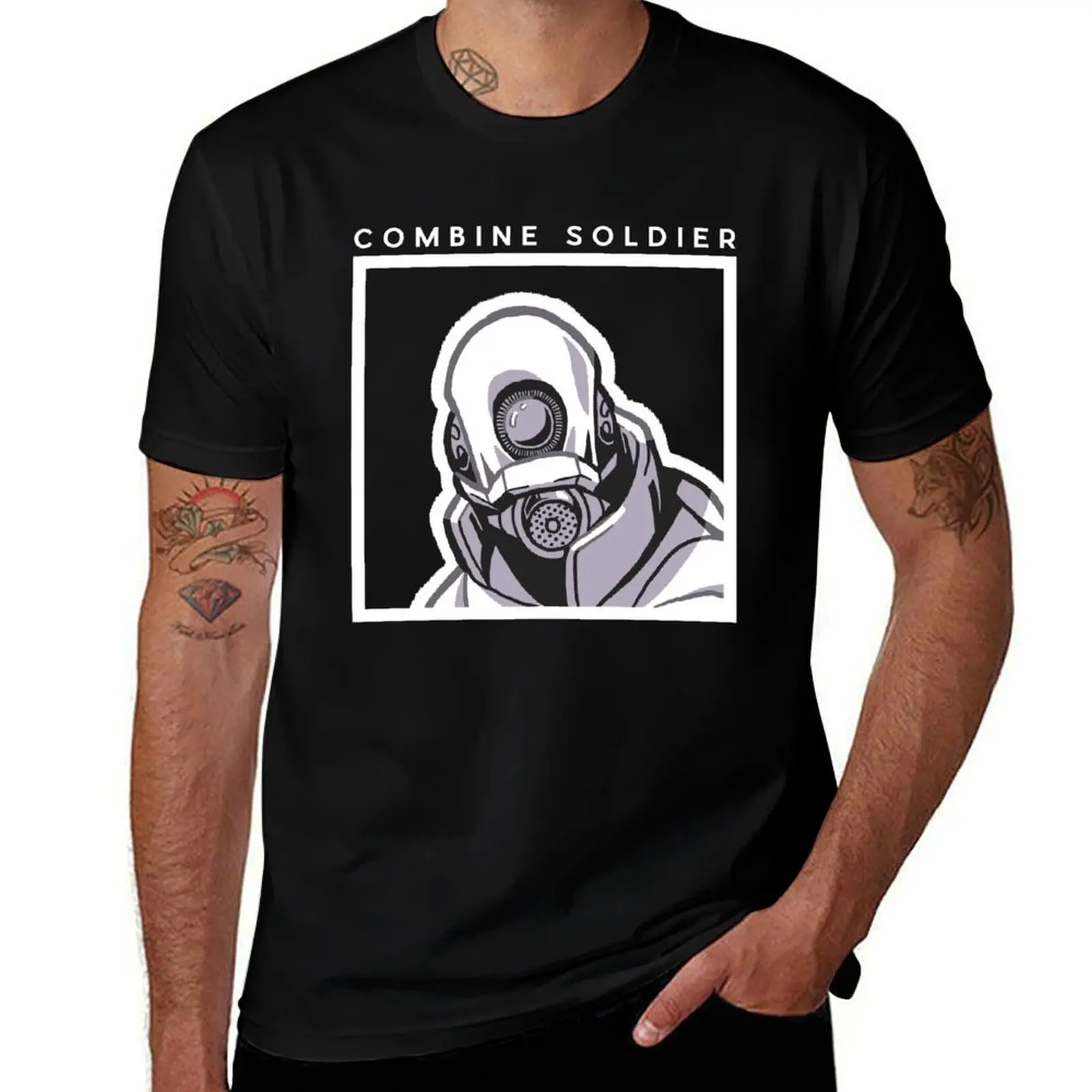 T-shirt Half Life Essential pour hommes, T-shirt Hared Graphic, Combine Soldier