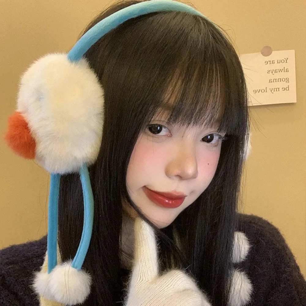 สบาย Windproof Snowman Earmuffs Soft Keep WARM Plush หูอุ่นน่ารัก Earflap ฝาครอบหูขี่