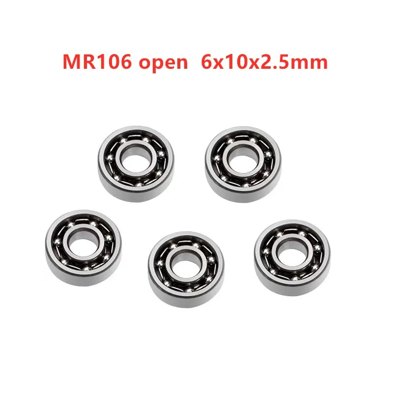 100pcs open miniature ball bearing MR106  6*10*2.5mm model bearings 6x10x2.5 mm
