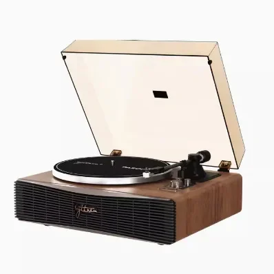 

Vinyl record player, retro phonograph, modern bluetooth speaker