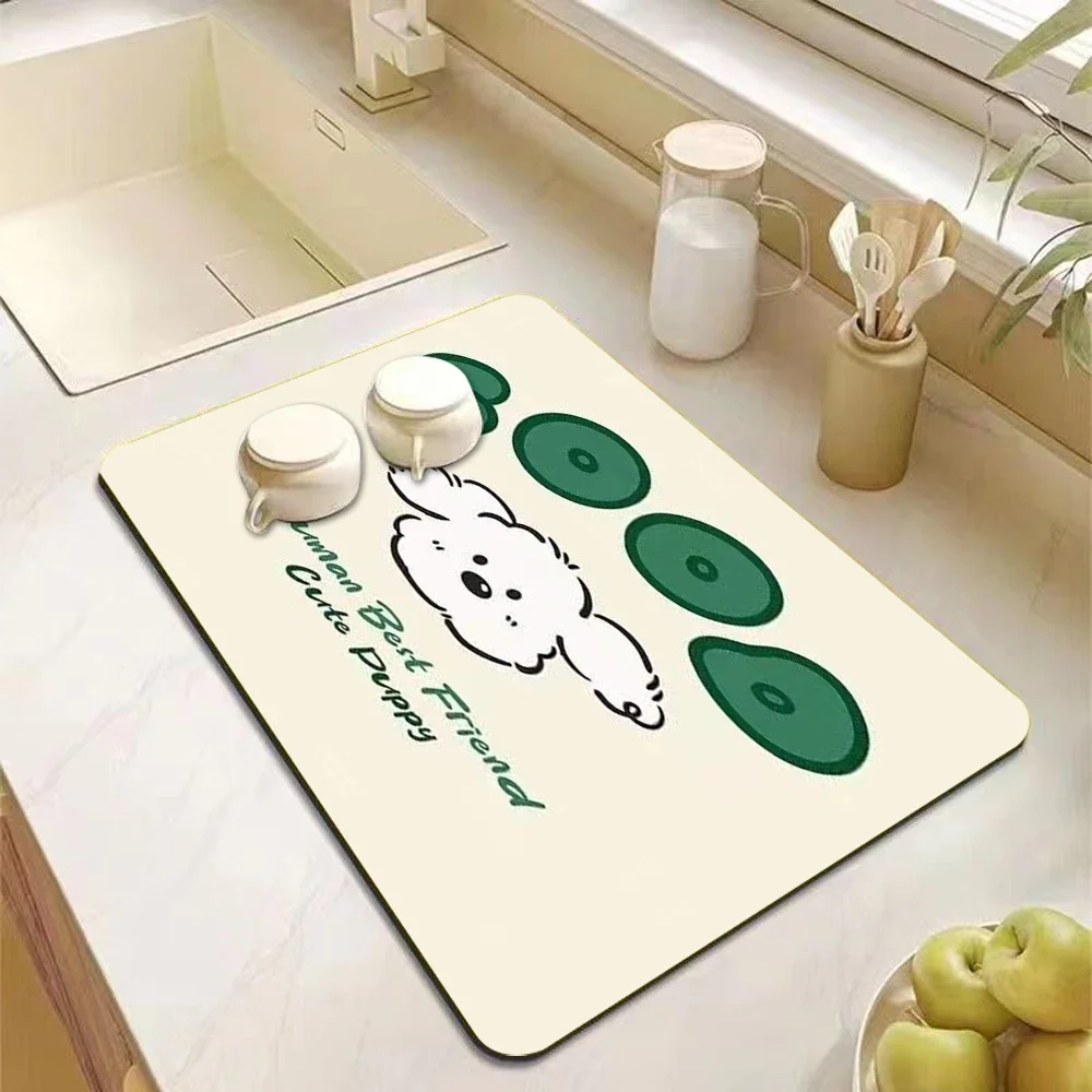Drying Mat Coffee Mat Super Absorbent Drying Dish Drying Mats for Kitchen Counte Mat for Toilet Countertop Home Supplies Ins