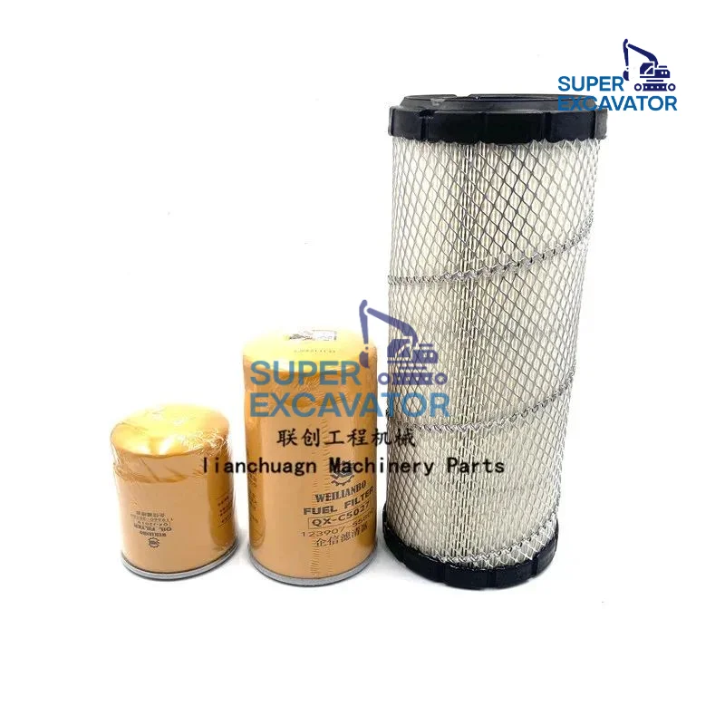 For Kobelco SK60C Air Oil Diesel filter Hydraulic pilot Oil inlet return filter element filter Excavator Parts