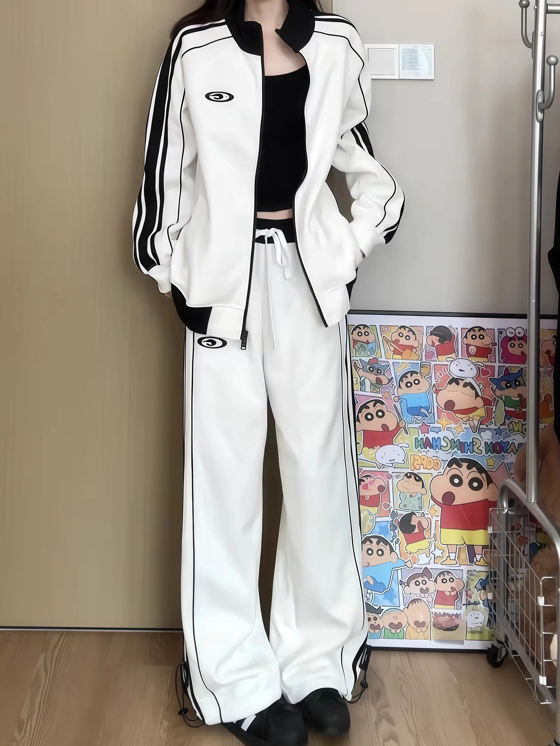 

Модный повседневный комплект спортивной одежды для пары, открытый кардиган с капюшоном, длинная молодежная осенняя одежда из смеси хлопка и полиэстера све