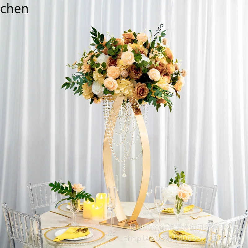 YFY Metal Ornament Wedding Scene Ornament Export Export Floral Decoration Display Stand Electroplating gold