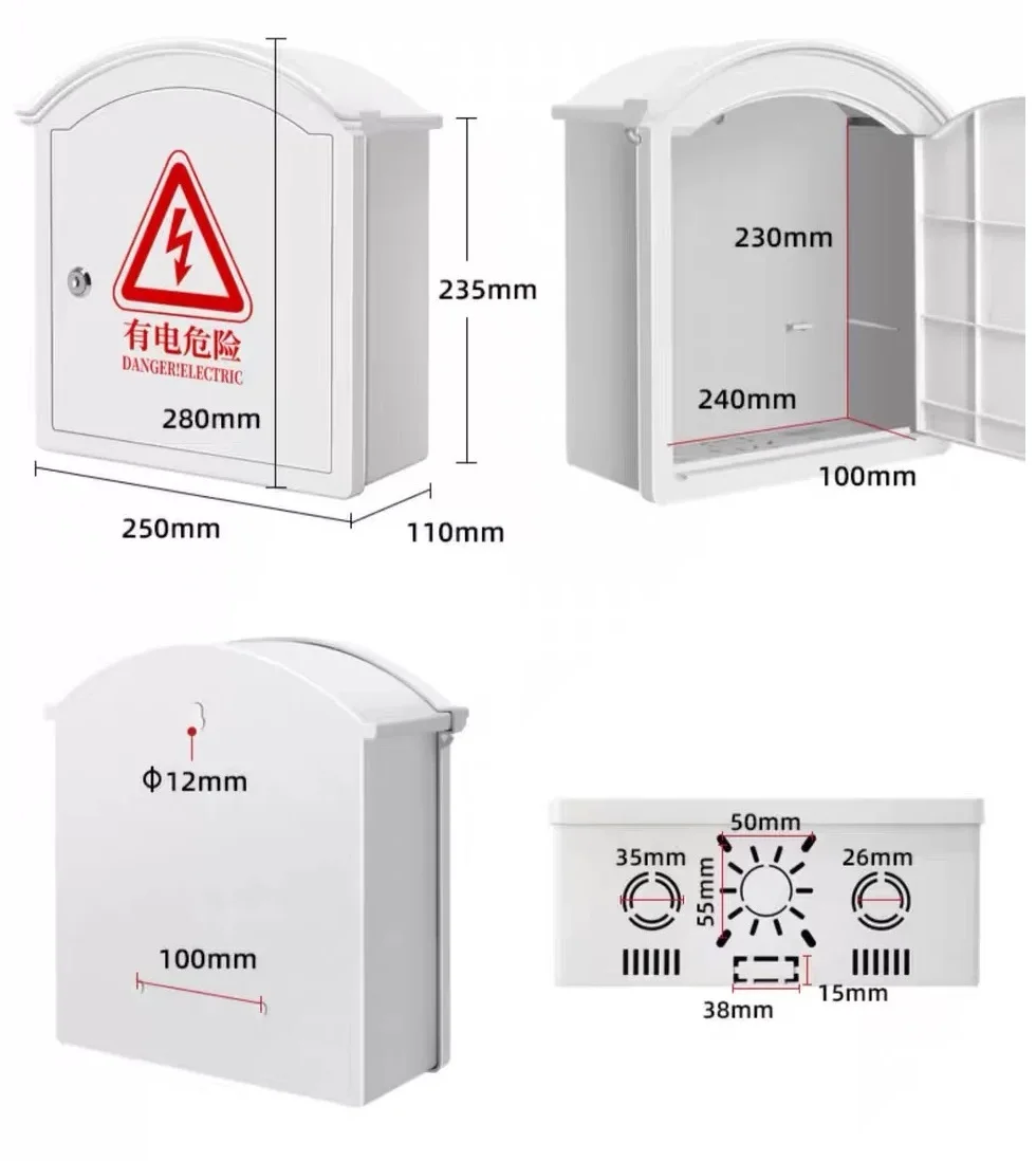 Monitoring Equipment Outdoor Waterproof Box Power box Electrical Enclosure Case ABS Plastic Waterproof Sealed Junction Wire Box