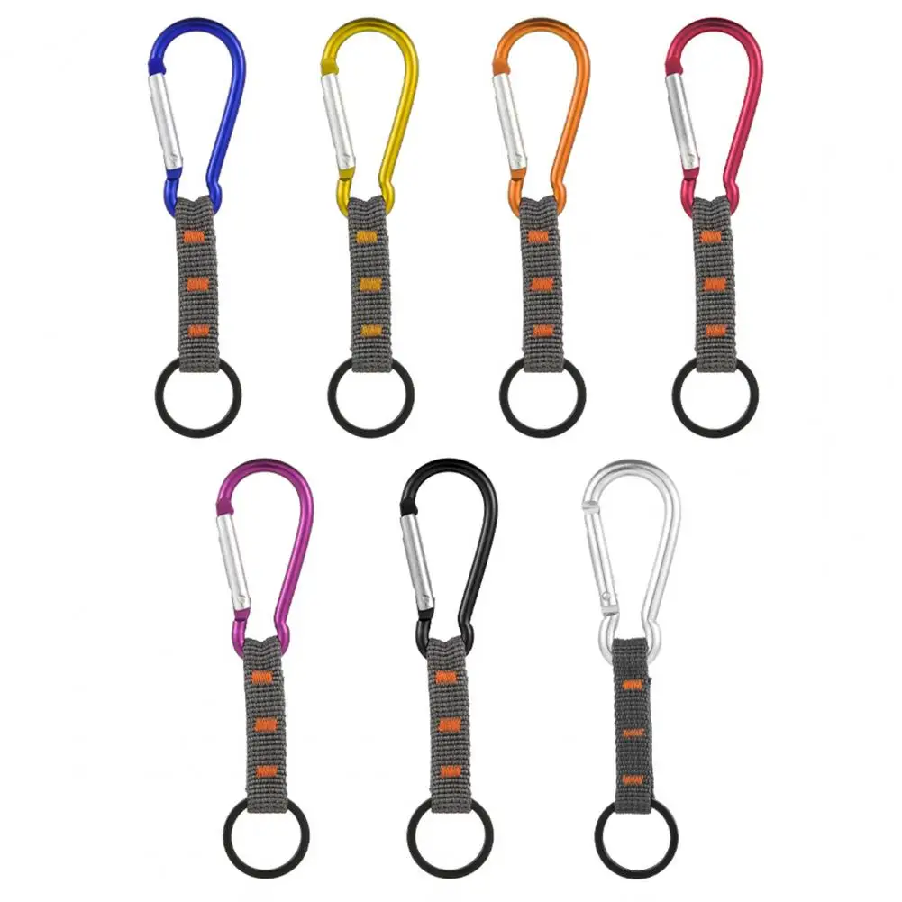 Carabiner Keyring High Strength Anti-oxidation Ergonomic Design Carabiner Nylon Key Hook for Mountaineering