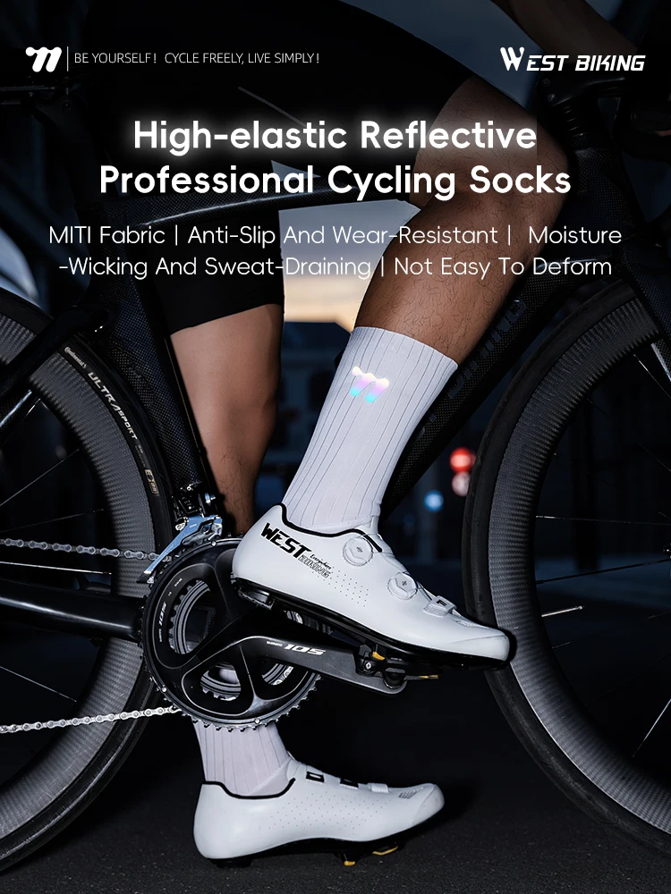 AliExpress West Biking WEST BIKING Cycling Socks Wider Aerodynamic 3D Stripe Sports Socks Pro Racing Reflective Road Bike Bicycle MTB Socks Outdoors