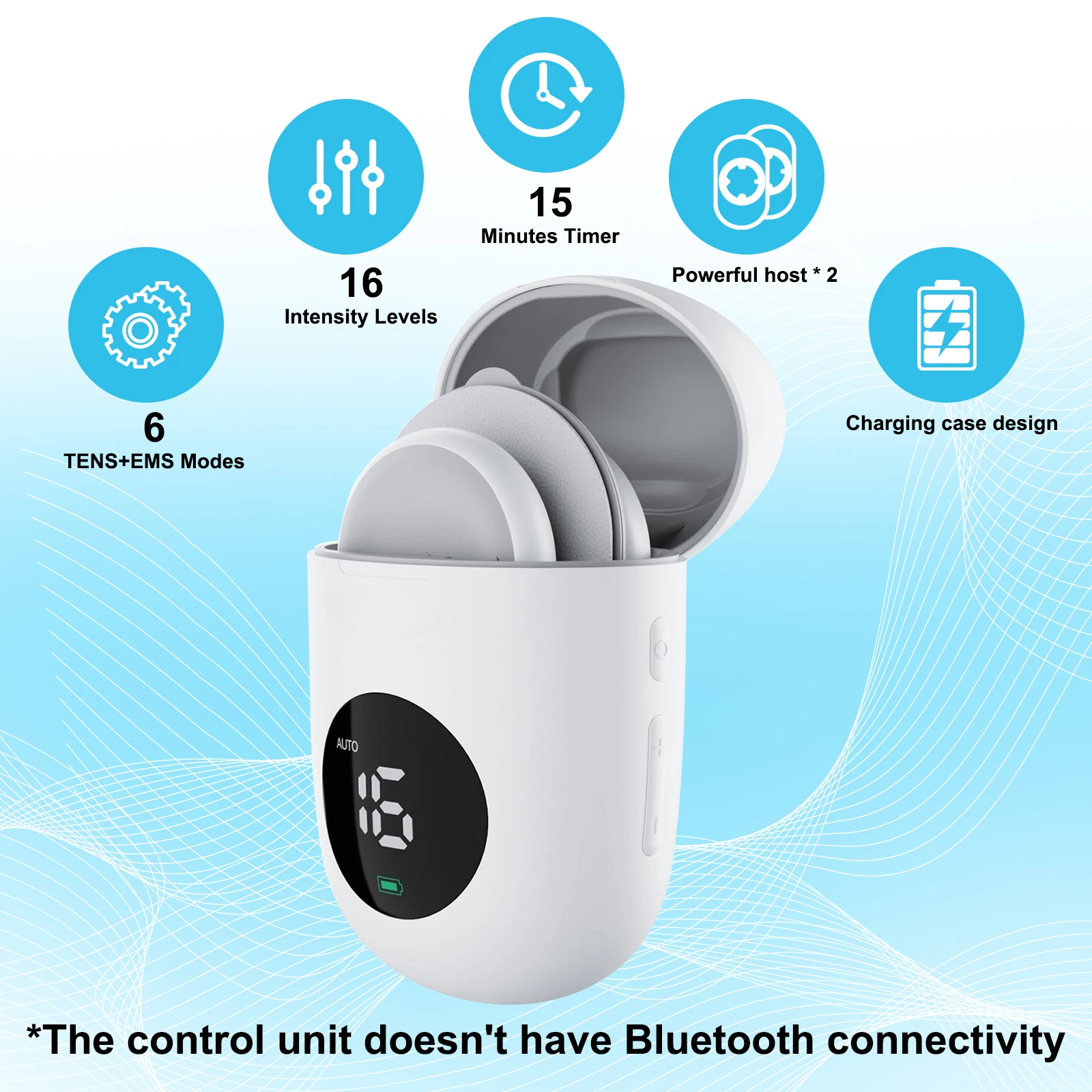 Masgre Wireless TENS EMS Unit - Pads for Electric Muscle Stimulator - Designed for Lower Back, Arm, Shoulder, Leg, and Foot