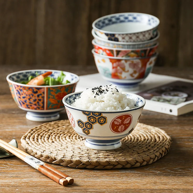 Japanese Ceramic Bowl With Cover Soup Noodle Rice Bowl Steamed Egg Stew Bowl For Household Kintchen