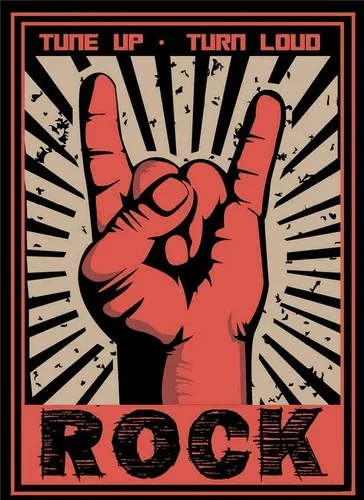 TUNE UP TURN LOUD ROCK Metal Tin Sign Pub/ Bar / man cave garage Shed Gift