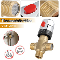 NEW Brass Pipe Thermostat Faucet Thermostatic Mixing Valve 3-Way Brass Mixing Valve Bathroom Water Temperature Control Faucet