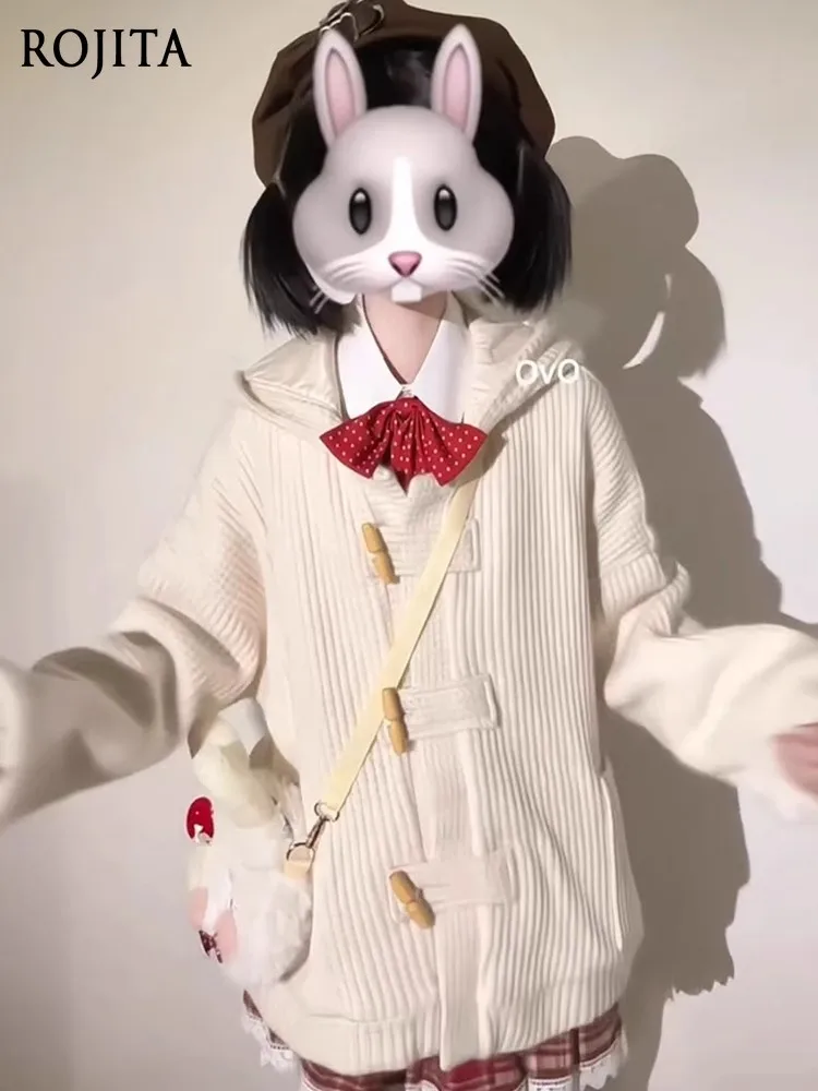 

Jackets for Women Autumn Winter Coat Loose Sweet JK Soft Girl Sweet Girl Horn Button Padded Thickened Winter Clothes Women