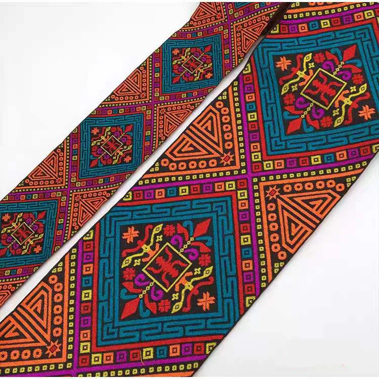 20CMX7METER Guangxi Longevity Pattern Woven Ribbon Lace Embroidery Brocade DIY Minority Characteristics Of Clothing Accessories