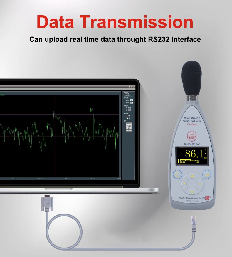 Decibel Meter Sound Level Reader 30-130dB(A) Hand-held Sound Noise Meter Digital Noise Meter Decibel Monitoring Tester AWA5636-3