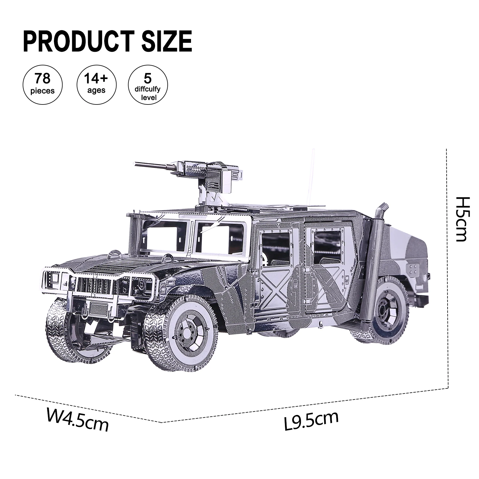 Piececool 3D Puzzles for Adult 4WD Military Automobile Metal Model Kits DIY Craft Jigsaw Puzzles for Adult Home Decor Best Gifts