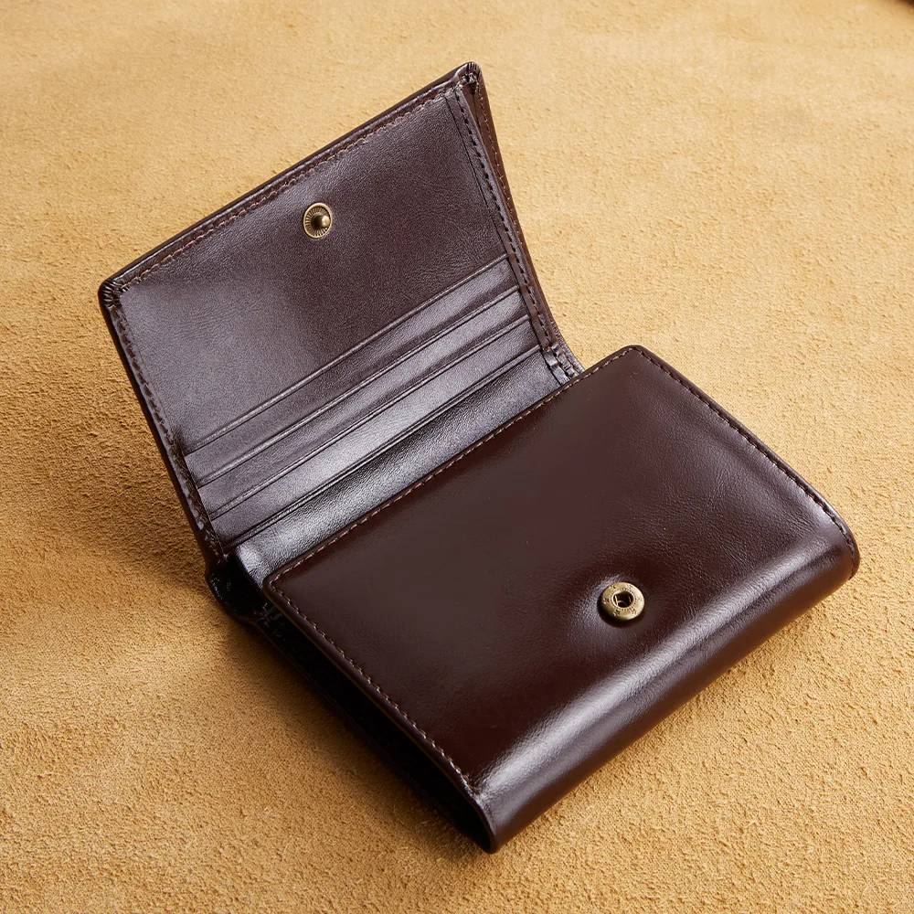 دانتي ريترو طبقة رأس من الشمع الزيتي محفظة رجالية من جلد البقر بطاقة مضادة للسرقة الضرب ثلاثة أضعاف أوراق فضفاضة سعة كبيرة فتحة بطاقة متعددة