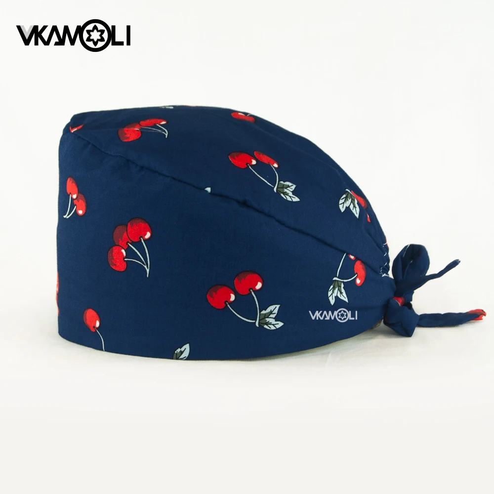 Vkamoli Gorros de trabajo unisex de algodón, gorros de trabajo para salón de belleza, gorros de quirófano para mujer