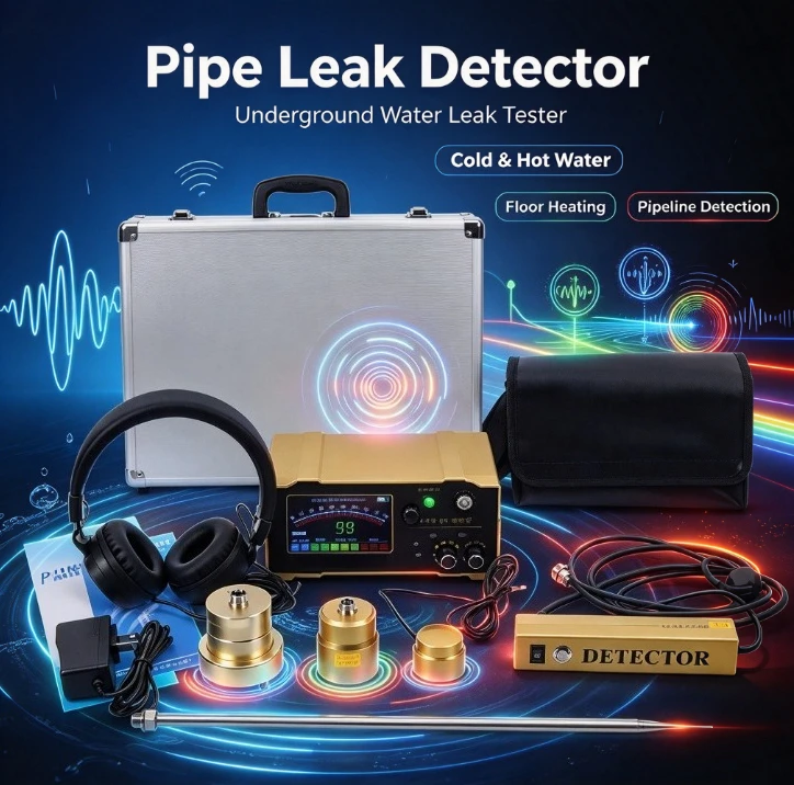 F999E F999M Water Leak Detector Indoor Outdoor Pipe Leakage Detection Hot Cold Water Fire Heating Floor Hidden Pipeline Tester