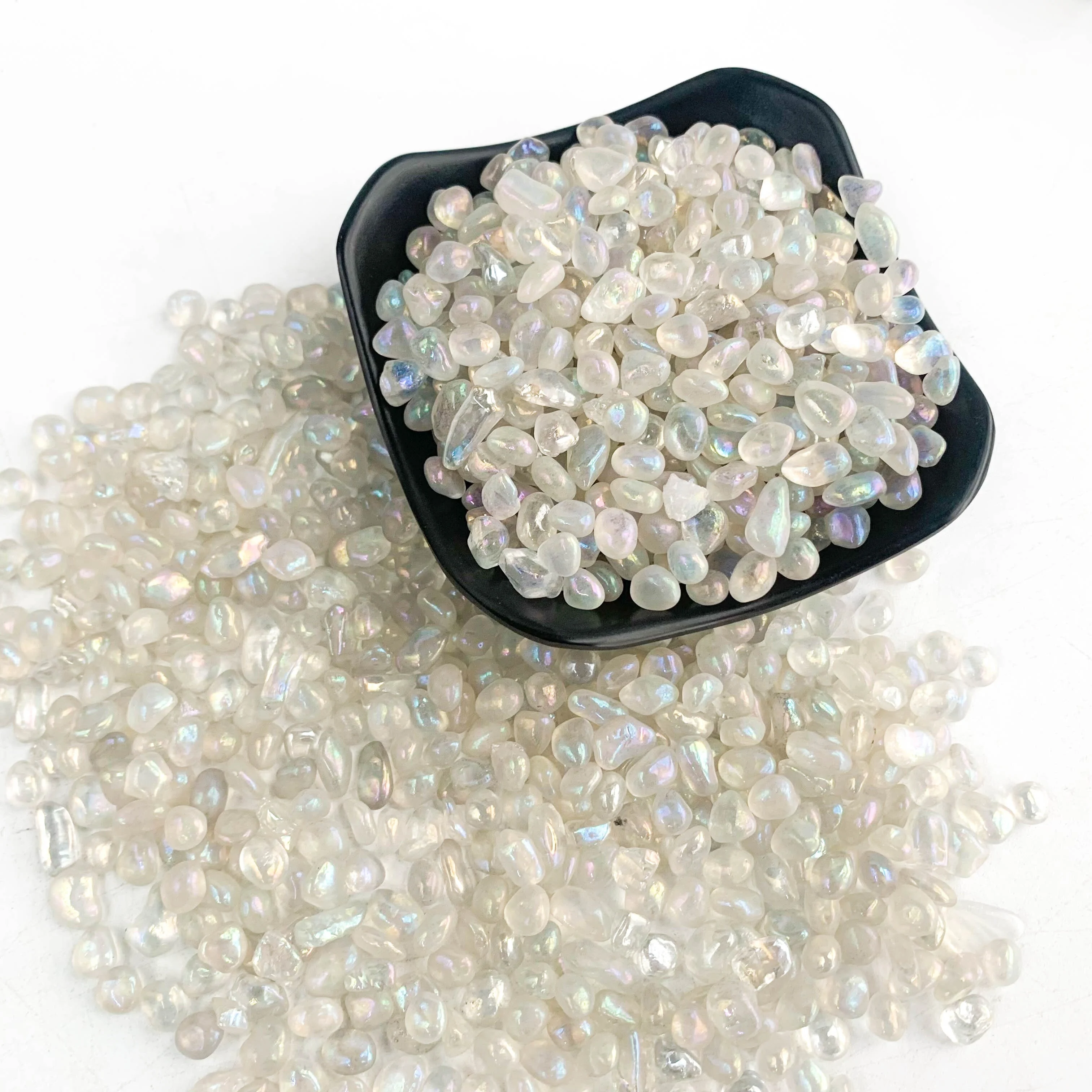 حجر كريستال ملون لصنع المجوهرات ، بلورات الهالة ، رقائق الكوارتز البيضاء الشافية ، زجاجات التمني ، ديكور حوض الأسماك ، 5-9