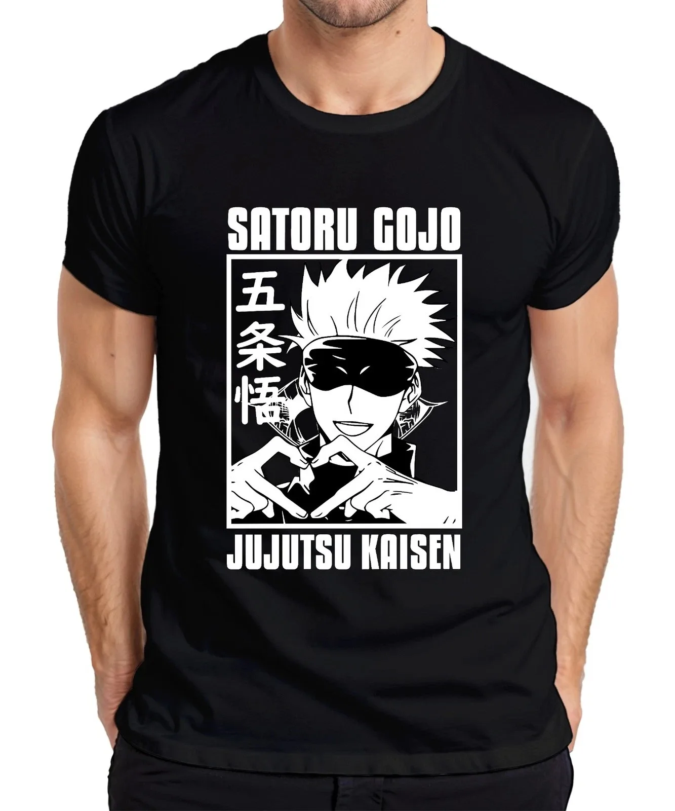2026 Sommer Jujutsu Kaisen Anime Satoru Gojo Bedrucktes Lockeres Kurzarm-T-Shirt aus Reiner Baumwolle für Kinder Unisex Lässig Y2k