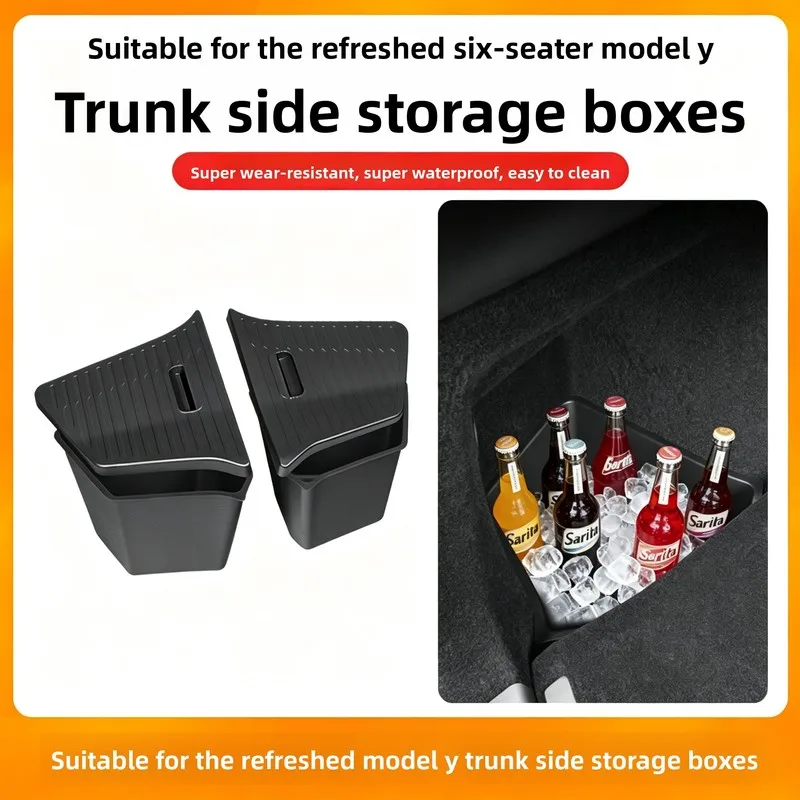 Suitable for the updated Tesla6SeatmodelYLStorage boxes on both sides of the trunk, interior storage accessories
