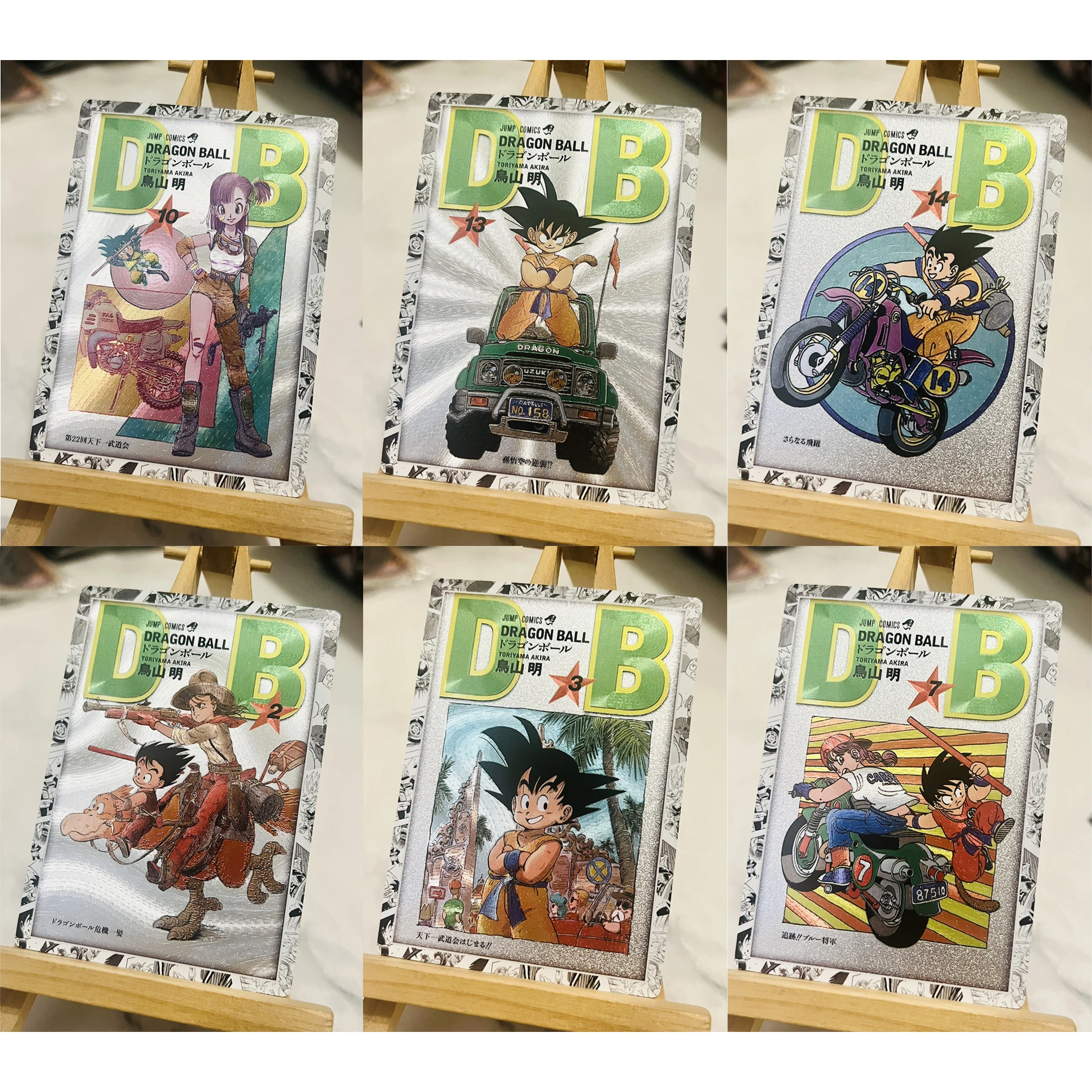 Diy 14Pcs/set Dragon Ball Goku Bulma Texture Flash Card Super Saiyan Classic Game Anime Collection Cards Gift Toys