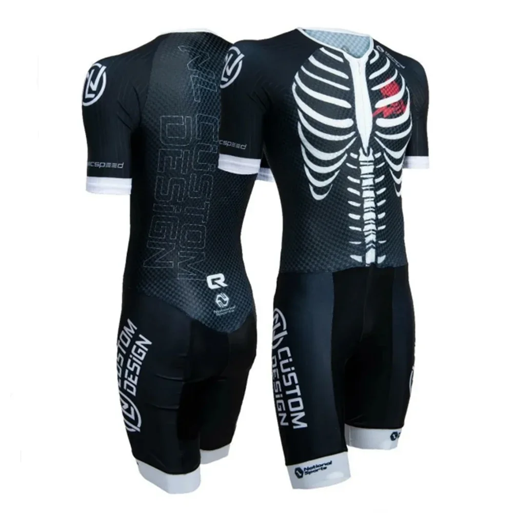 Junk Men Skating Short Sleeve Speed Skating Suit Summer Jumpsuit Roupa Ciclismo Inline Speed Skating Triathlon Race Clothing