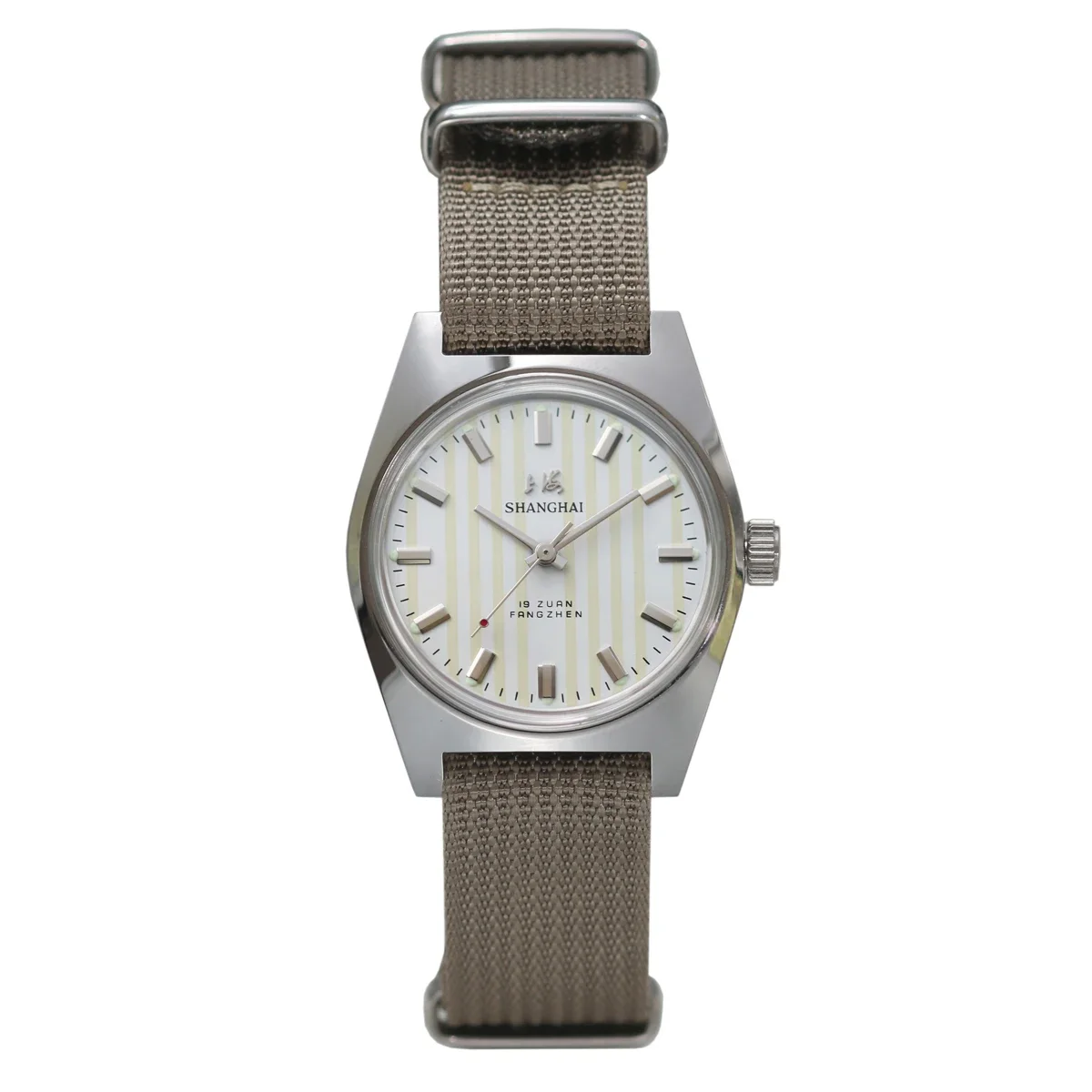 Reloj mecánico Shanghai 7120: diseño Bauhaus de 36 mm para hombre, esfera estéril, movimiento de cuerda manual
