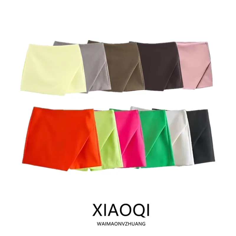 Fall Winter 2024 Women's Fashion Versatile Asymmetrical Multi-Color Skirt-Pants 3152532 Elegant Short Midi Skirt for Ladies