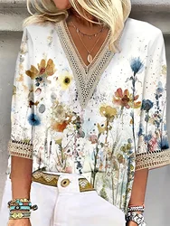 Plus Size Temperament Loose Woman Shirt Fashion Casual Blouse Elegant Long Sleeve Woman Shirt Holiday Weekend Top