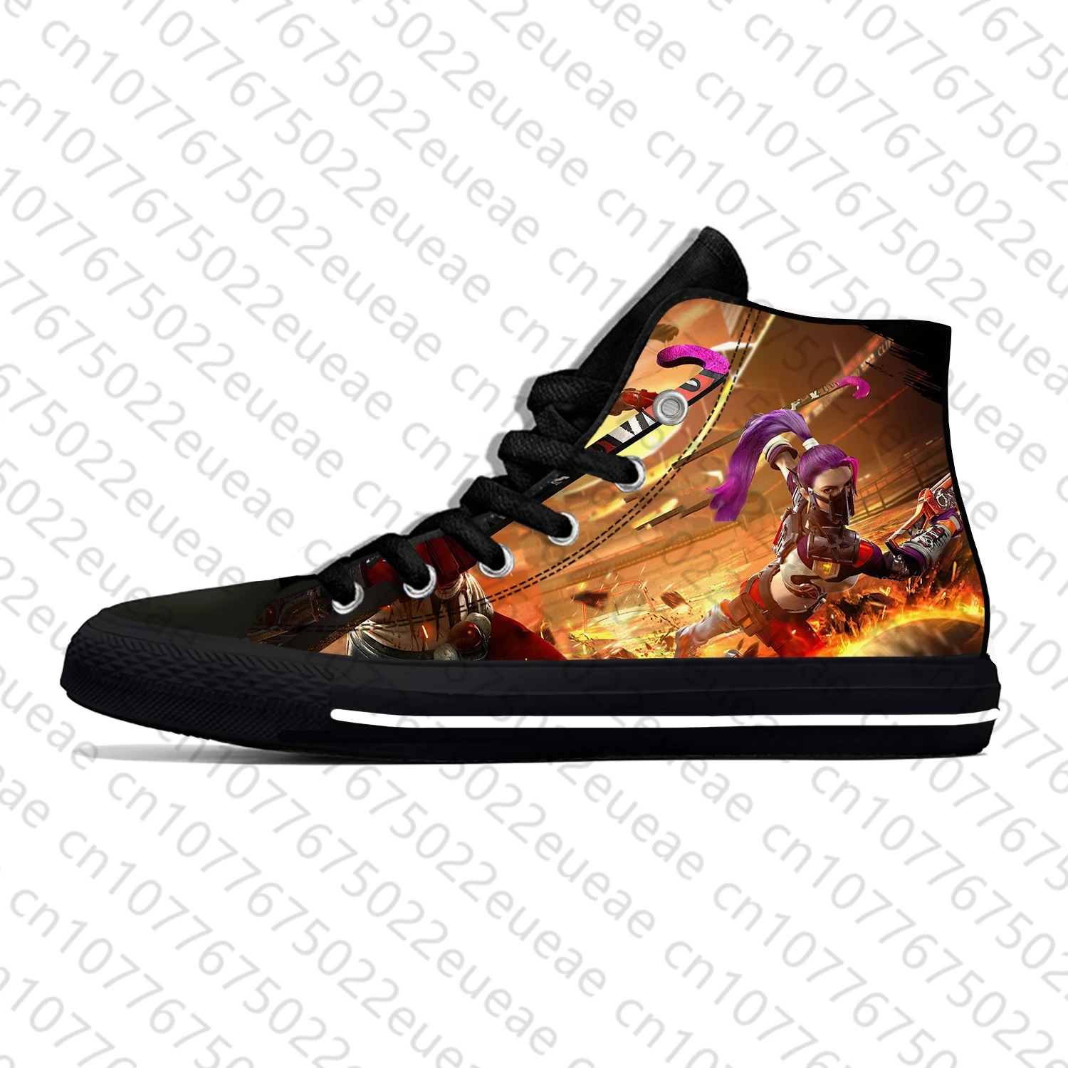 Free Fire Game Pattern Lightweight Cloth 3D Print Funny Hot Fashion High Top Canvas Shoes Mens Womens Casual Breathable Sneakers