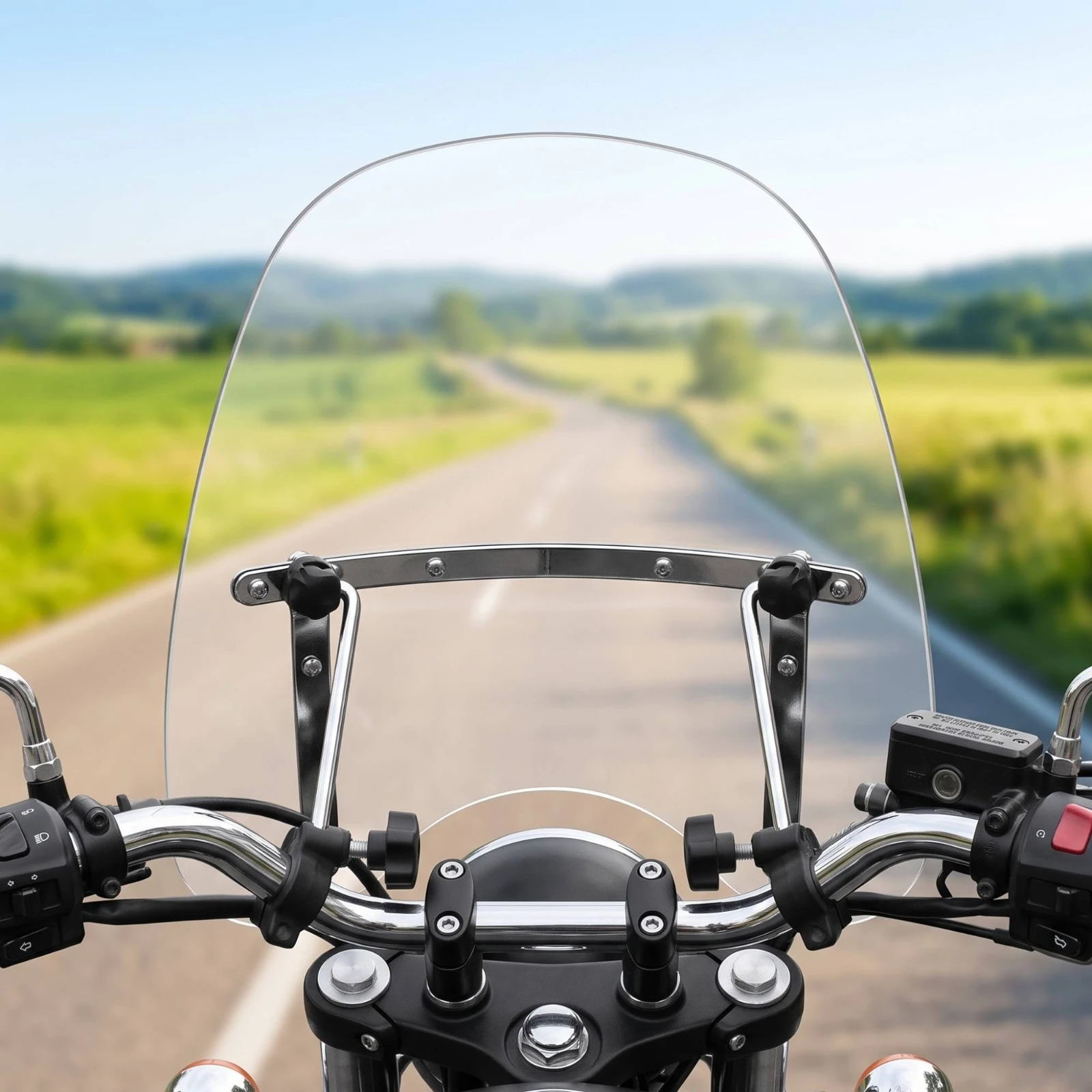 Motorcycle Windshield with Mounting Hardware Easy to Install Motorcycle Windshield with Adjustable Bracket for Commuters