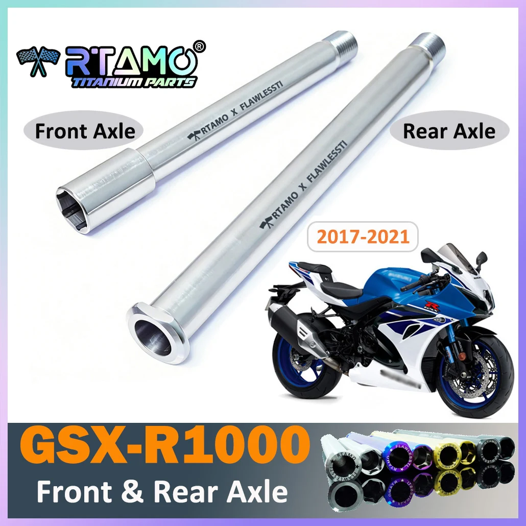 RTAMO Titanium Alloy Axle Front and Rear Wheel Shaft Nut Compatible for Suzuki GSX-R1000 OEM Fasteners (2017-2021)