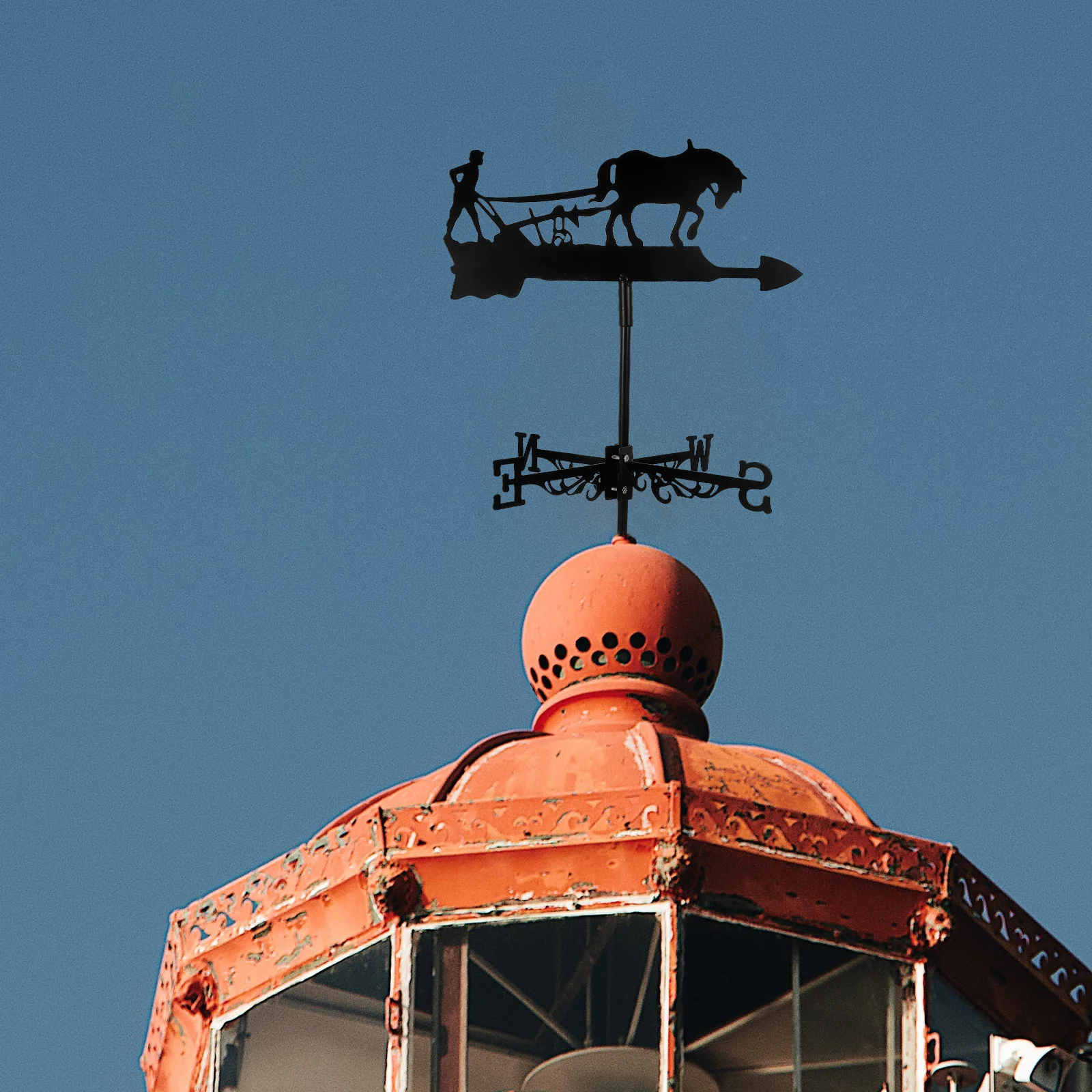 

Retro Horse Weathervane Metal Yard Decor Wind Vane Ornament Iron Weather Vane Garden Decoration Wind Direction Indicator