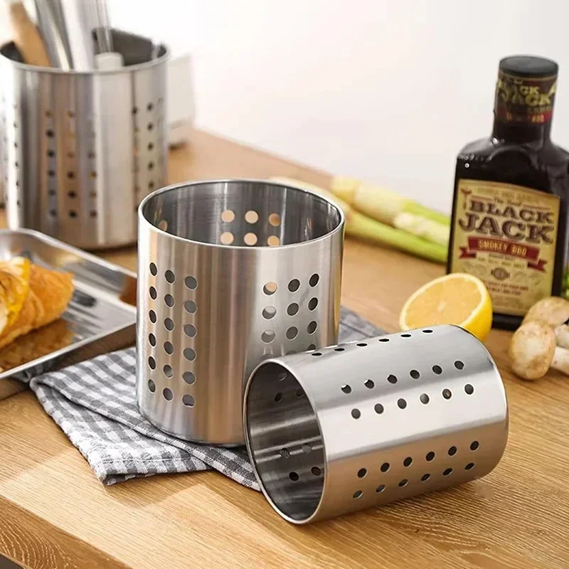 Stainless Steel Cutlery Holder Chopstick Storage Organizer Container Drainer Spoon Fork Basket Utility Tool Kit Sets Pro Max Set view 6