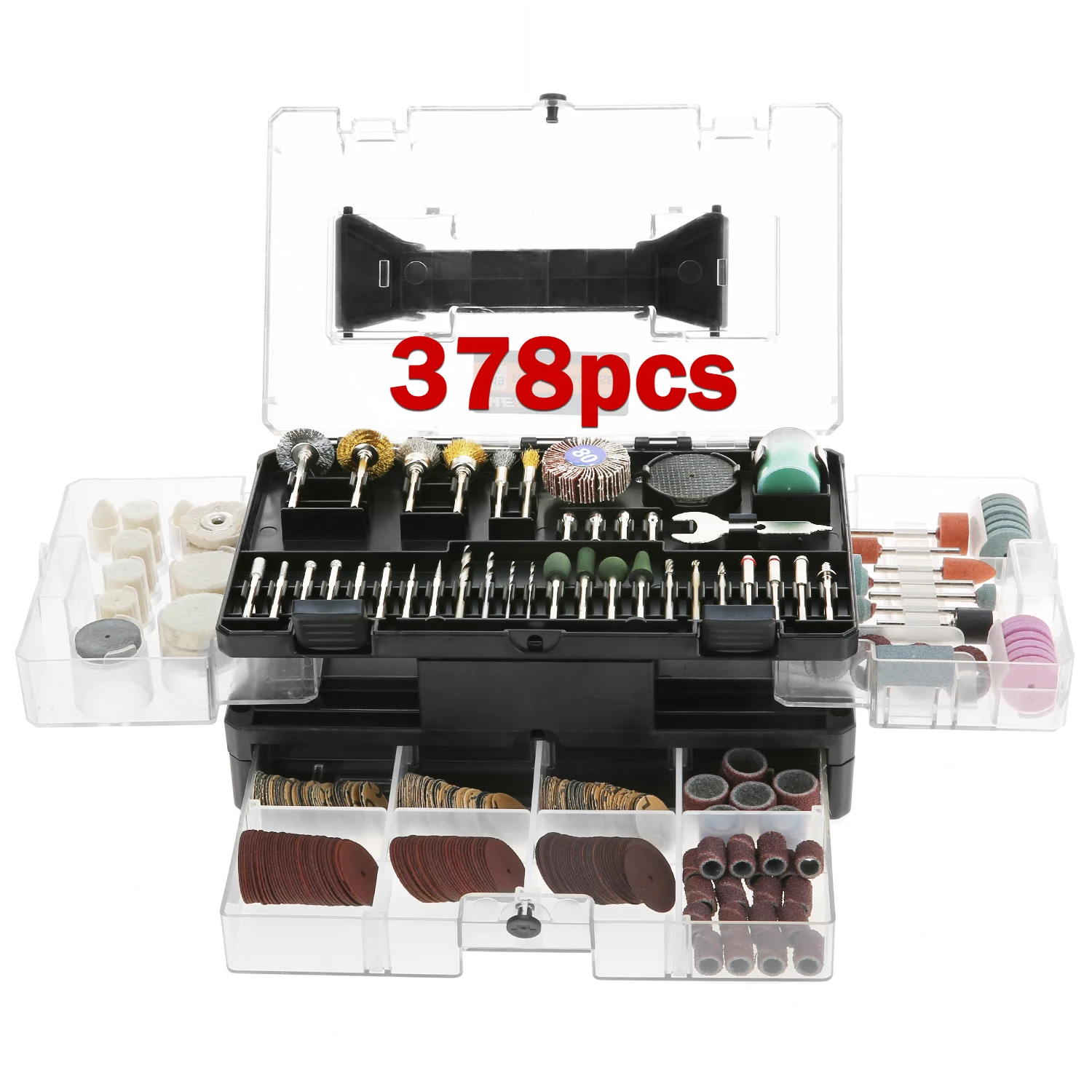 378Pcs Rotary Tool Accessory Kit For Grinding Polishing Cutting Carving Drill Bit Cutting Disc Wool Felt Wax