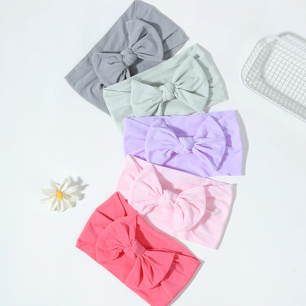 

1Pcs Baby Nylon Headscarf Suitable Newborn Girl Flower Handmade Headband Elastic Hairband Turban Toddler Children Hair Accessory