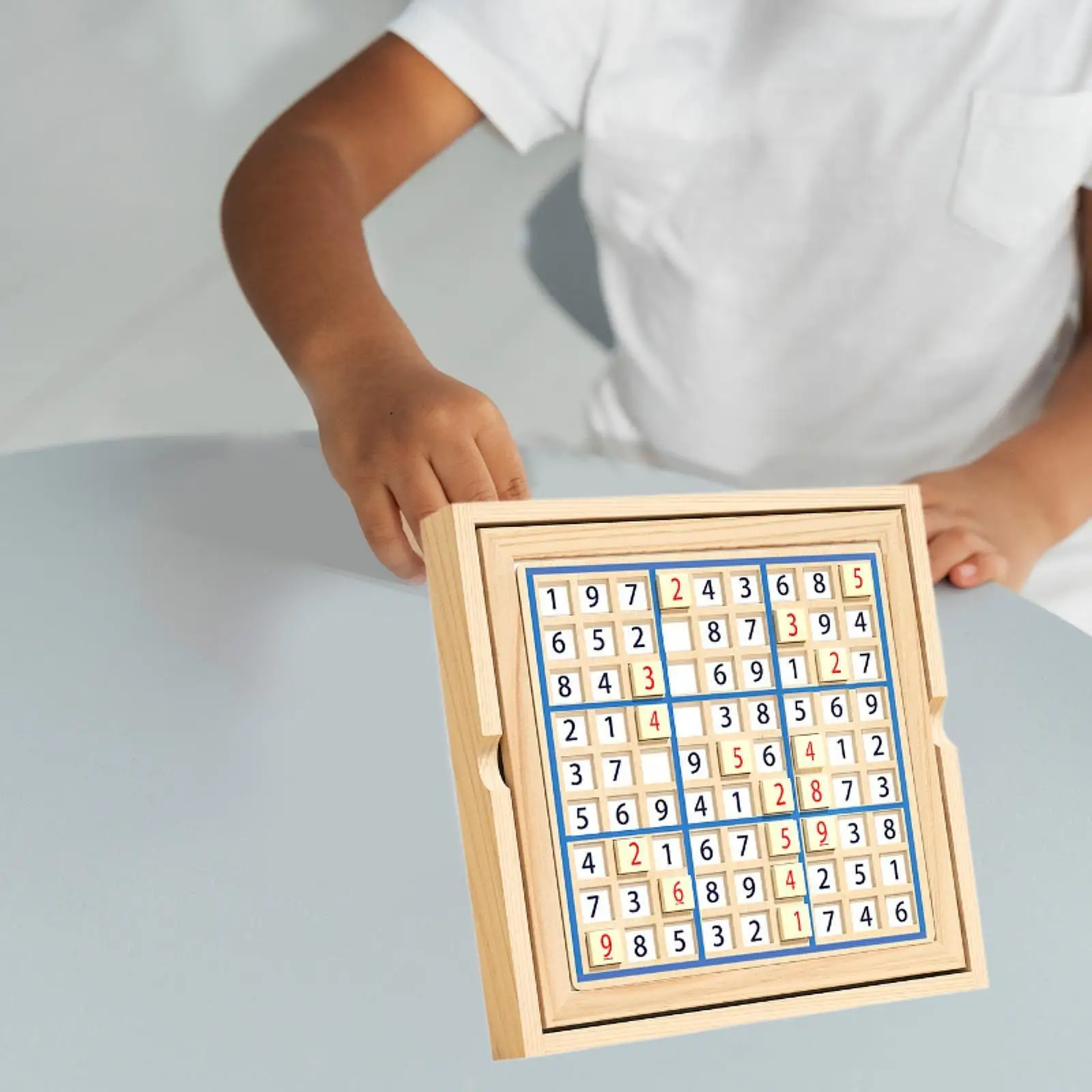Educational Wooden Sudoku Game Set for Children Logical Thinking Puzzle Toy with Drawers for Easy Storage and Carry