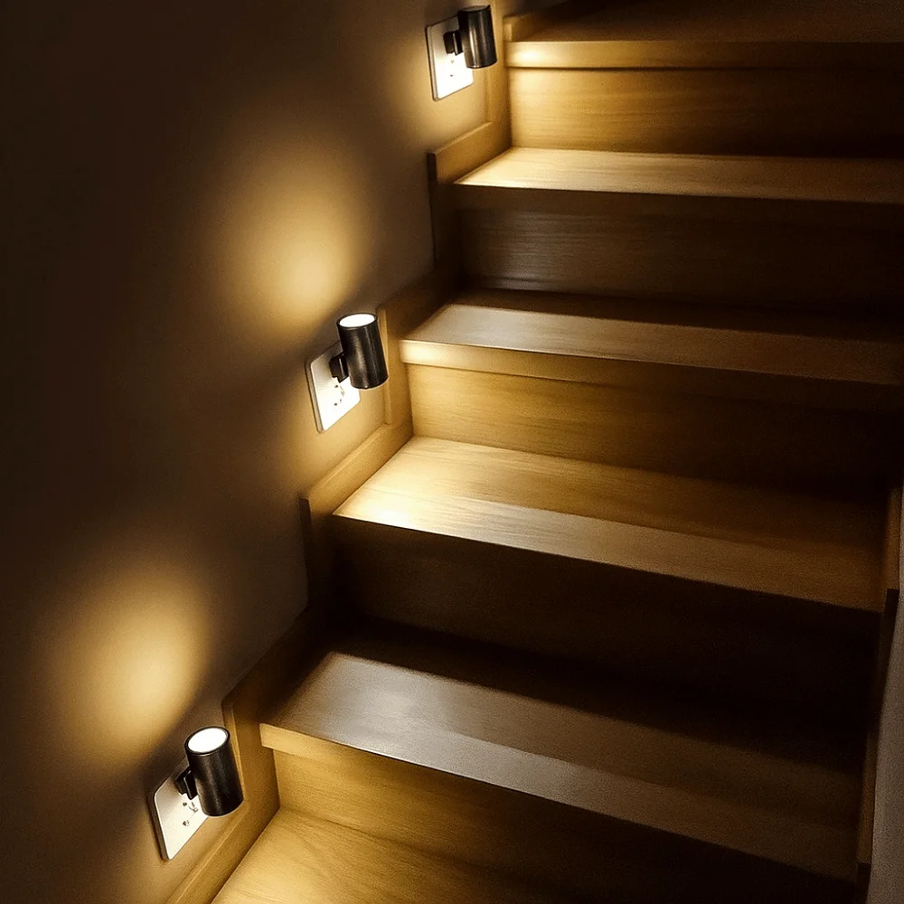 アクリル回転式ナイトライト-3000k-暖色系-調節可能-ナイトライト-調光機能付き-270-°-人感センサー付きナイトライト廊下