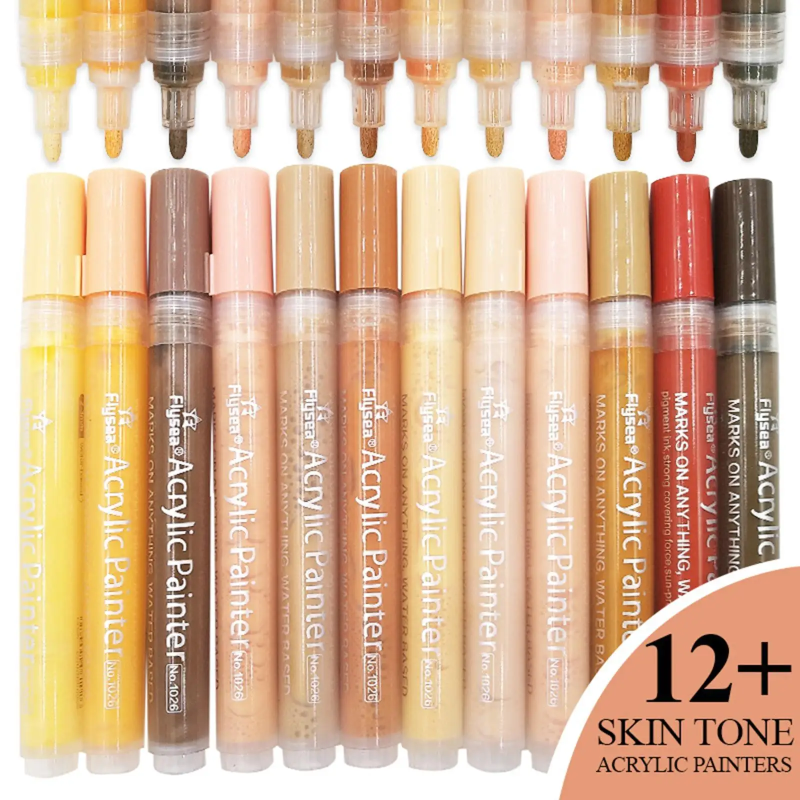 12 Codlor Pennarello da colorare a base d'acqua Penna per vernice acrilica Scrittura liscia