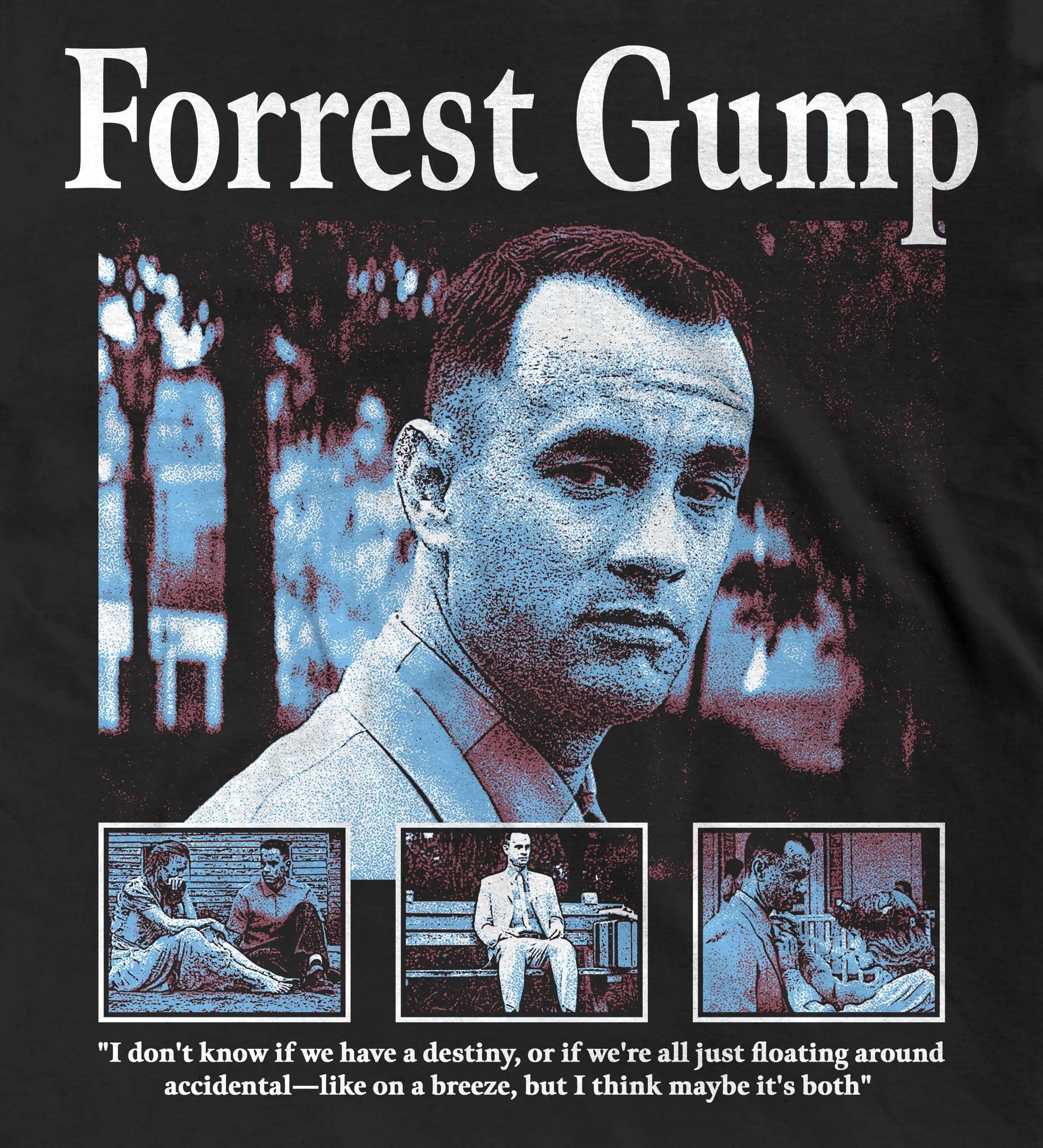 Forrest Gump T-Shirt, Tom Hanks 90s Movie Graphic Tee