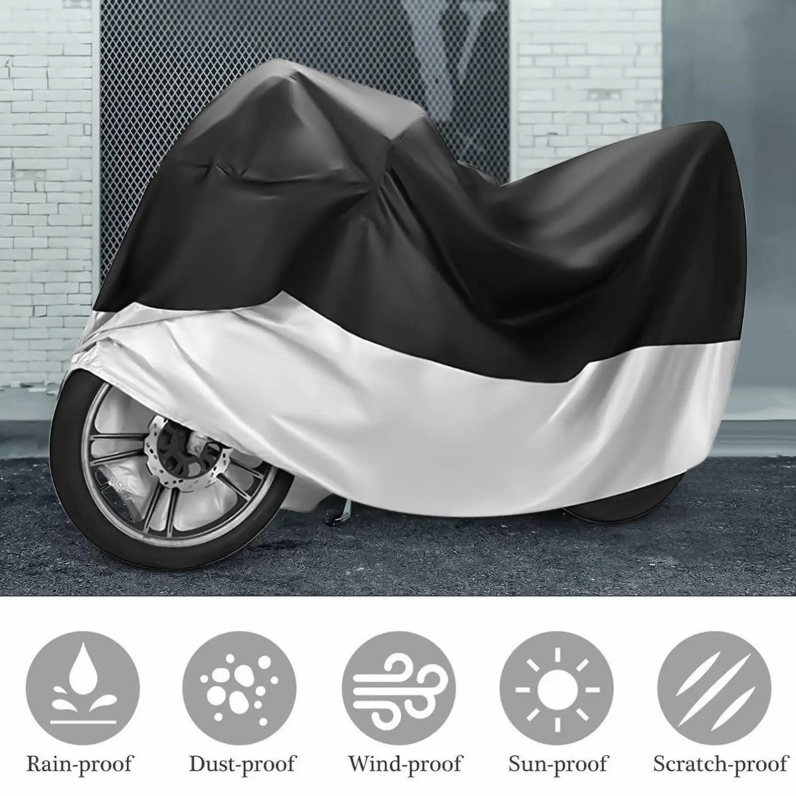 

Motorcycle Dust Proof Cover Outdoor Motorcycle Rain Cover Dust And UV Protection Vehicle Shelter For Motorcycles And Vehicles
