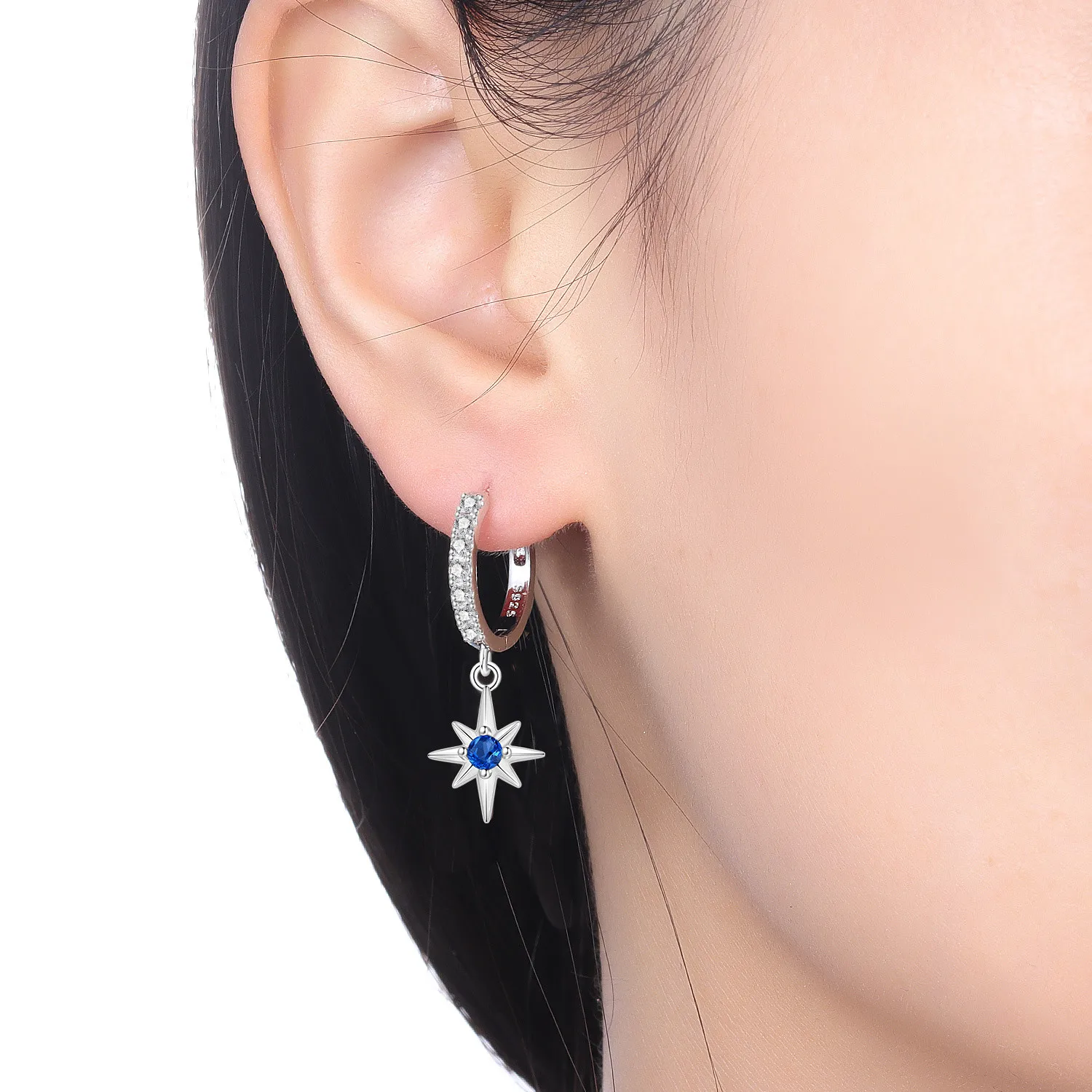 Cycuff 925 فضة بسيط الأزرق الزركون ستار إسقاط أقراط النساء أقراط سحر موضة تنوعا مجوهرات الحفلات هدايا #4