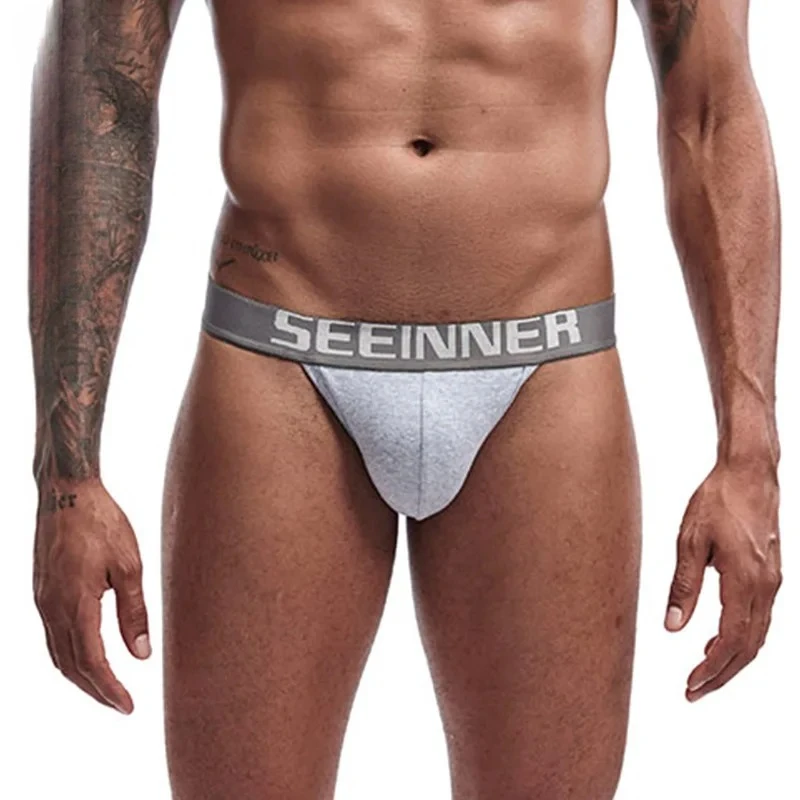 Cotton Bulge Briefs for Men Sexy Low Waist U Convex Pouch High-Cut Underwear Butt-Lifting Soft Breathable Comfortable Underpants