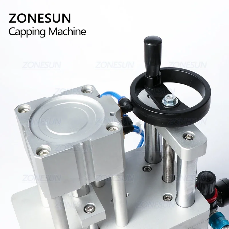 ZONESUN Semi-automatic Pneumatic Perfume Liquid Small Bottle Capper Aluminum Plastic Glass Vial Crimper Capping Machine