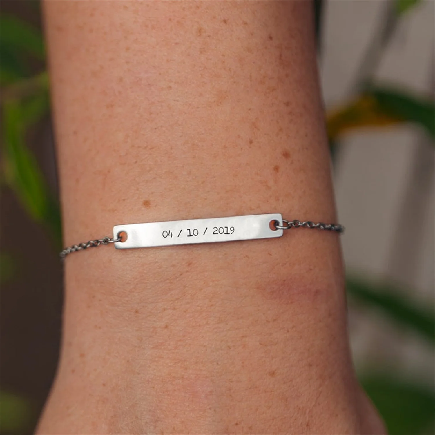 Personalised Bar Bracelet Custom Name Bracelet Stacking Bracelet Coordinates Bracelet Gift For Her Couple Bridesmaids Gift