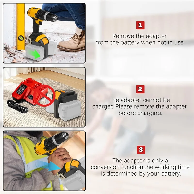 BHTS-For بطارية 18 فولت M18 (2) محول بطارية 2 في 1 يعمل على أدوات كهربائية لاسلكية 20 فولت في نفس الوقت #4