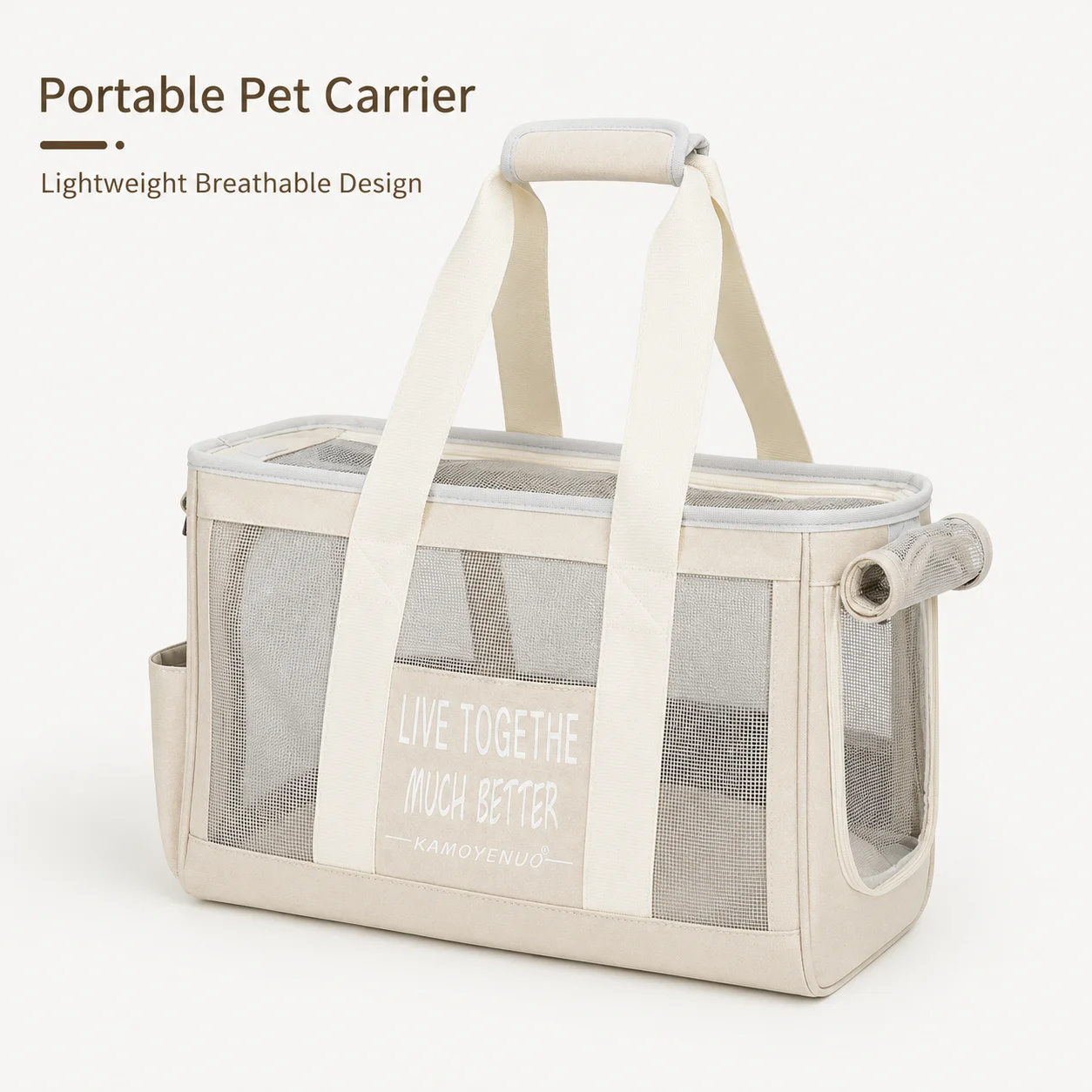 Atmungsaktive Haustier-Tragetasche für Katzen und Hunde, Reise-Handtasche mit Netzbelüftung, Tragbare Outdoor-Tasche, Weich, Leicht, Geruchshemmend, Sommer-Tasche – Detail 6